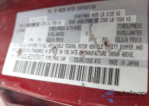 2014 Mazda Mazda5 Touring z USA, uszkodzony, nr VIN JM1CW2CL4E0167417